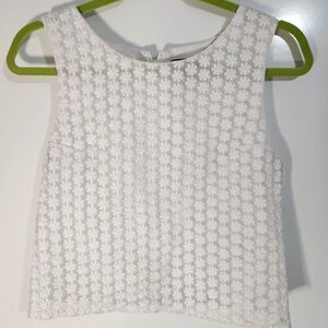 Sam Edelman White Floral Sleeveless Top, Size Medium